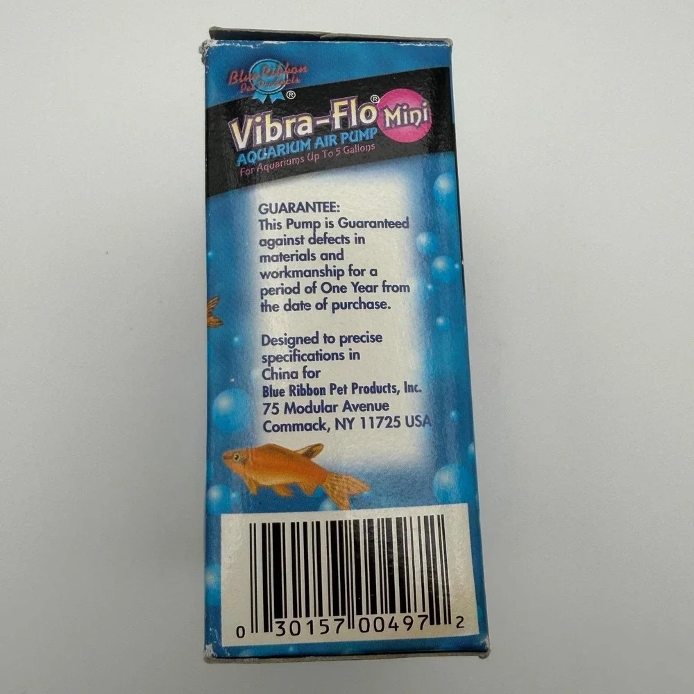 Blue Ribbon Vibra-Flo Mini Aquarium Air Pump‎ For Aquariums Up To 5 Gallons